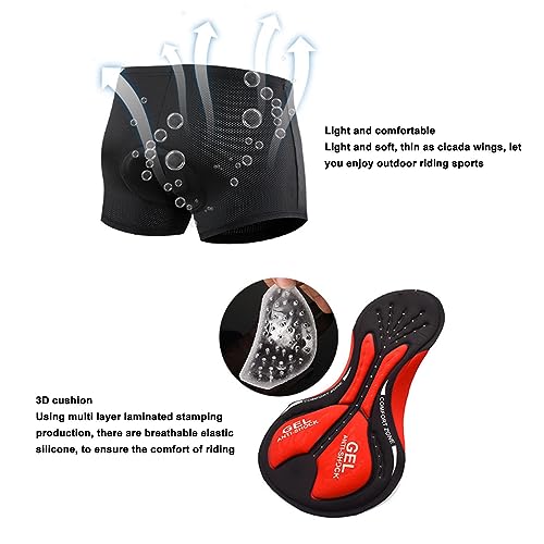 Fietsen Shorts Fietsen Ondergoed Fietsen Ondergoed 3D Siliconen Gewatteerde Ademende Quick-Drying Mountain Bike Shorts Voering voor Mannen Vrouwen Zwart 3