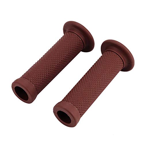 2st 22mm Universal Vintage Motorfiets Handvat Grips Star Decoration Handlebar Ends (Brown)