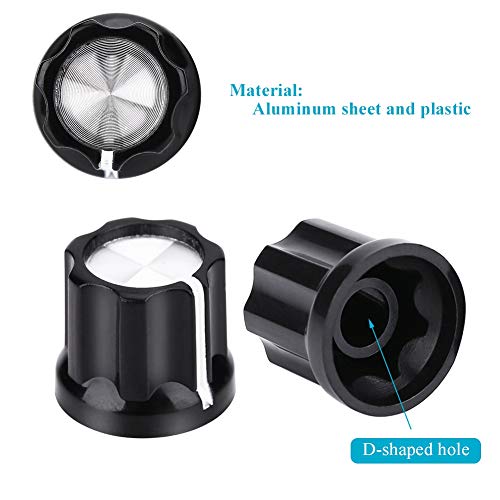 10 st. Volumecontrole Knob D gevormd Shaft Hole Tone Speed Control Knob Caps voor Electric Bass Guitar 4