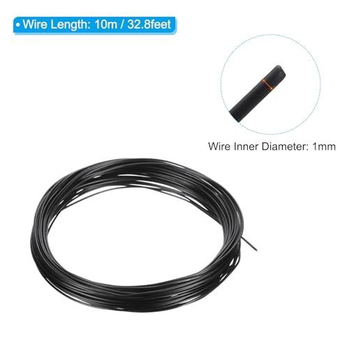 1mm Bonsai Trainingsdraad, 1 Roll Flower Wire Stengels Geanodiseerd Aluminium Boom Draad 32,8 Voeten Totaal voor Tuinieren Branch Bijlage, Zwart