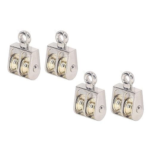 4 stuks Dubbele Pulley Block 100kg 220LBS Zinklegering lager Crane tillen dubbele Pulley Roll 4