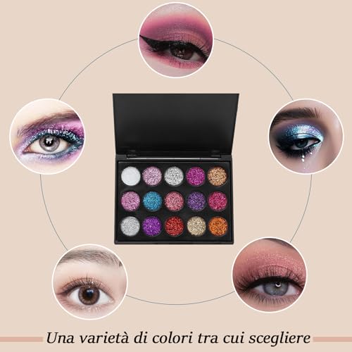 15 Kleuren Eye Make-up Palette Waterdicht Glitter Eyeshadow Palette Glanzend Eyeshadow Cosmetic Powder Langdurend Blendable Natural Colors Make-up 3