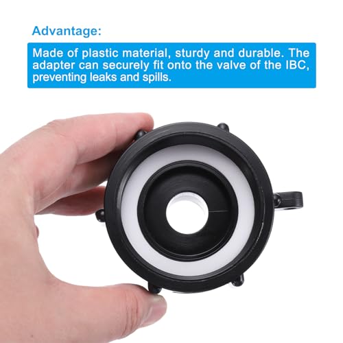 IBC Tote Adapter 2" NPS Fine Wire to 3/4" Man, 275-330 Gallon Water Tank Drain Adapter Garden Waterslang Connector, zwart 4