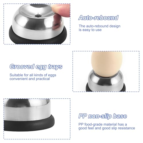 Eiersnijder Roestvrij stalen ei Pricker, Portable Egg Cutter, Egg Cutter voor ronde en ovale schijven, 2-in-1 Egg Slicing Tool voor eieren, Kiwi, Aardbeien 4