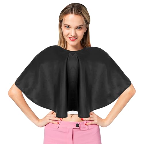 Kapper Cape korte 2 stuks zwarte make-up Cape waterdicht Kapper Kaap Opvouwbare Kapper Kaap voor volwassenen, Haarkleur Accessoires voor haarverf, Bleek, Shampoo, Zwart, One Size, Zwart, One Size