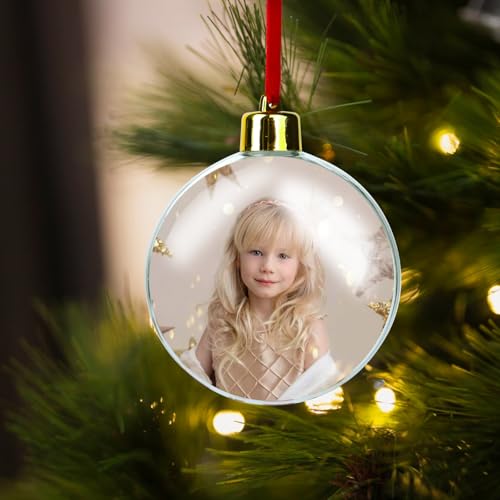 6 stukken Kerstmis Foto Ball Transparant Frame Kerstballen Kerstboom Hangende Decoratie voor DIY Holiday Party Decoraties Fotodecors 3