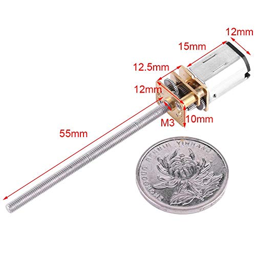 Transmissiemotor DC6 V versnellingsmotor N20 met lange schroefdraad aandrijfas M3 x 55 mm (30 rev/min)
