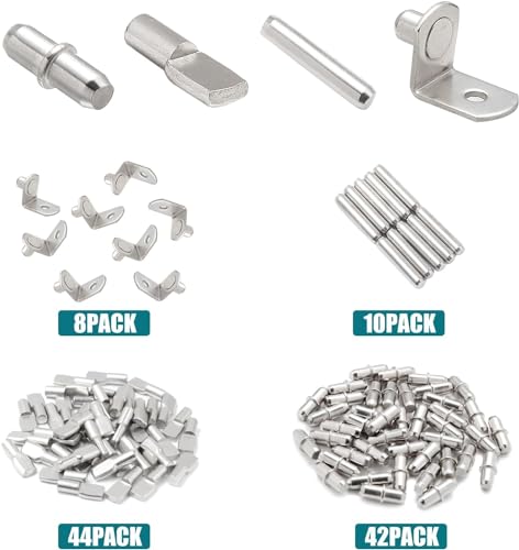 120st 4 stijlen steunposten voor planken, plankhouders, voor meubels, kasten, boekenplanken, keuken, planken, 5mm, 6mm 5