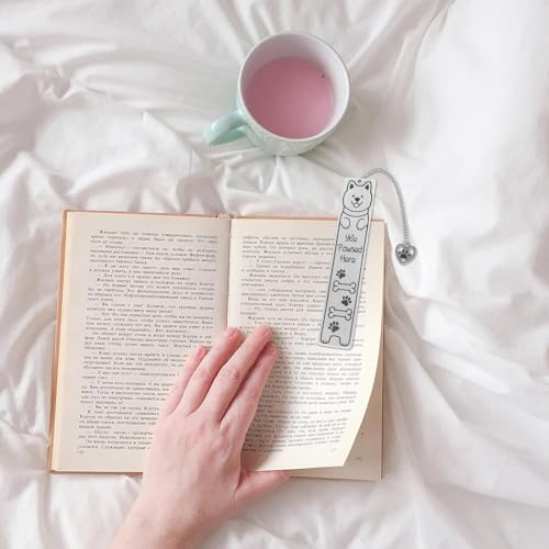 Hond bladwijzer, roestvrij staal grappig en leuke hond bladwijzer met cadeau doos lezen accessoire voor nerds van beide geslachten (Stijl 1) 5