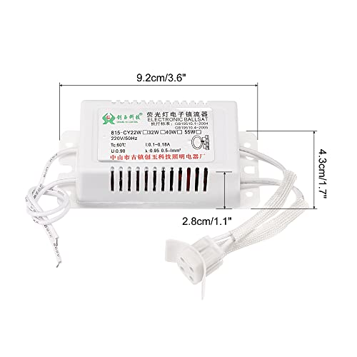 4x2x1" Electronic Ballast 220V AC 22/40 Watt Ring Fluo Lamp Tube Silver Tone