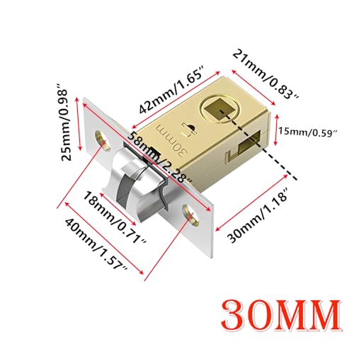 30mm Tube Lock, Fork Mortice Lock, Dempened Deur Spring Lock, met roestvrij stalen plaat voor interieurdeuren, Lever deur handgrepen