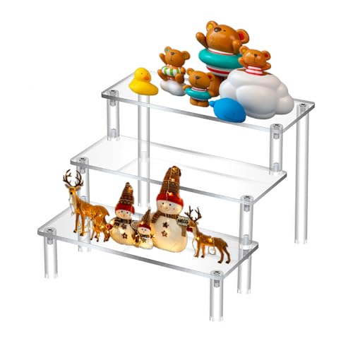 Acryl Display Stand, 20 x 8 cm paneel, Drie lagen acrylrek, Transparante Parfum Rack, met Schroeven en Schroevendraaier, Parfum Organizer voor Parfums, Cakes, Collectibles