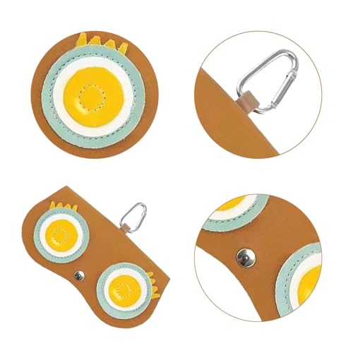 4 stuks glazen geval, draagbare glazen Case Bag, mode zonnebril geval, lederen zonnebril zak, om uw bril als je gaat, zwart, bruin, roze, blauw 3