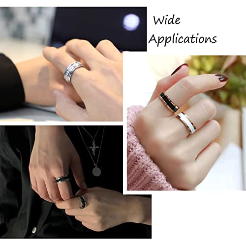 6 st Roestvrij staal Inlay Ring Core Blauw 17mm/18mm/19mm/20mm/21mm/22mm Ronde Grooved Vingerring voor Inlay Ring sieraden maken Mannen Vrouwen 5