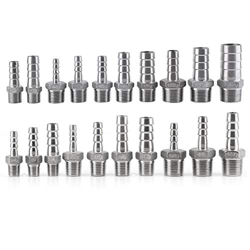 1pc slangaansluiting met prikkeldraadadapter dfe roestvrijstalen slangas SS304 1/8"~3/4" (3/4 x 20mm) 5