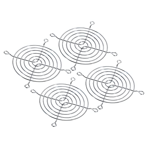 92mm Fan Finger Grill, 4 Pack Metal Grill Protector Guard voor 90X90mm Ventilator beschermhoes DIY, Zilver