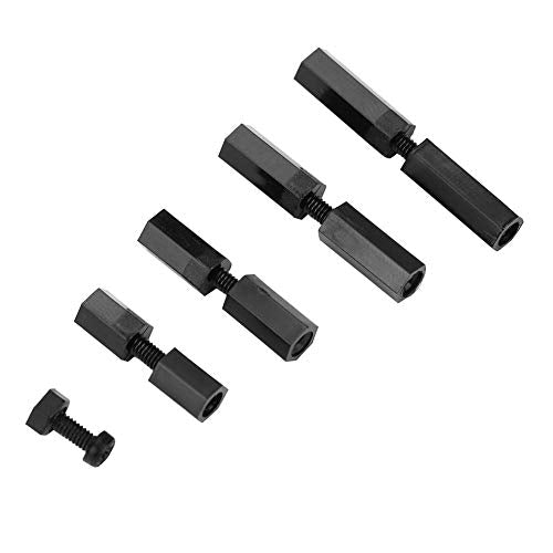 M2 Standoff Kit, 180st Zwart M2 Man Vrouwelijke Standoffs Schroeven Noten Assortiment Kit met Doos 3