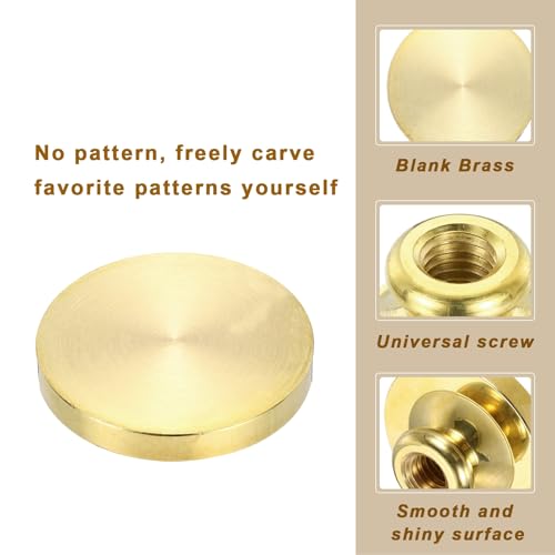 35mm Blanco Waszegel Stempel, 3 Pack Ronde Afdichting Was Stempel Vintage Retro Brass Hoofd voor Envelop Uitnodigingskaarten 4