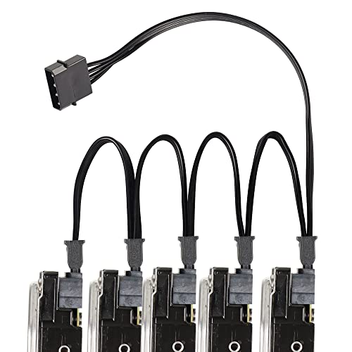 SATA Stroomkabel grote 4Pin Man tot 5 x 15 Pin SATA vrouwelijke harde schijf macht splitter kabel voor HDD, SSD, optische schijven 5