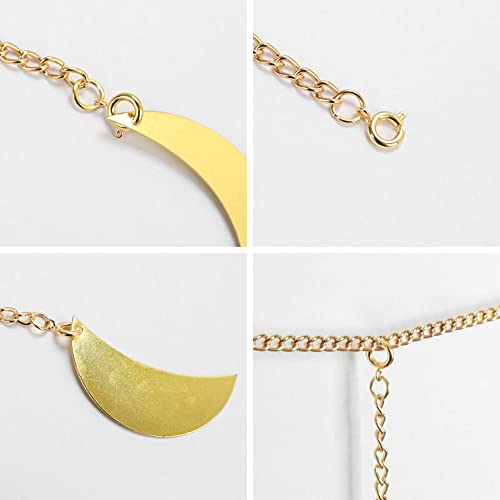 Maan Boho Fase Muur hangen Garland hangen ornamenten hangen kunst kamer decor Boho kamer voor slaapkamer bruiloft thuis kantoor kinderen kamer slaapzaal decor (Gold) 3