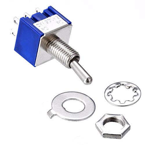 Set van 10 DPDT mini-schakelschakelaars 2-gangs ON-ON AC 6A/125V 6-polige (blauw) 3