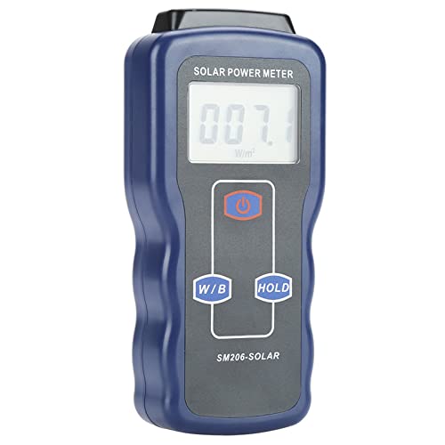 SM206 Solar Power Meter Intensive Sunlight Meter met W/m2 & Btu, Max. Wacht, gegevensopslag voor glasdoorlaattest