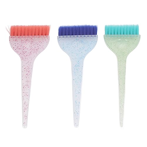 Haarverf penseel 3 stuks Tint borstel set haarkleur borstel Haar markeren borstel Applicator met Glitter handvat voor Home Salon 4