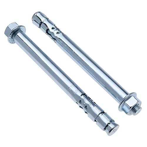 12mm X 75mm Socket Anker met Hex Nut, Uitbreiding Schroef met Noot en Thread End Metal Plug voor Wall Mounting, Pre-Assembled Wedge Anker voor Concrete Vrijmetselaars, Brick Wall (2 Piece)