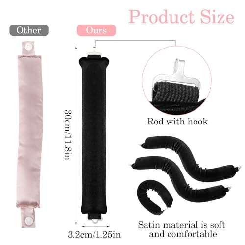 3 stuks warmtevrije Curlers, Overnachting warmtevrije Curls, Blow-Out Rods, Headband, DIY Waves, Curling Iron met haken, Curls voor het slapen, Styling Tool voor de meeste haartypes