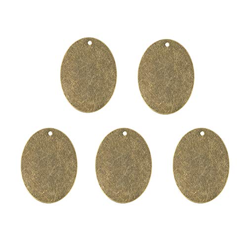 10 st Ovale Messing Blanco Stempelen Tags Charms 40x30mm Antieke bronzen metalen Tags Hangers met 1.5mm Gat