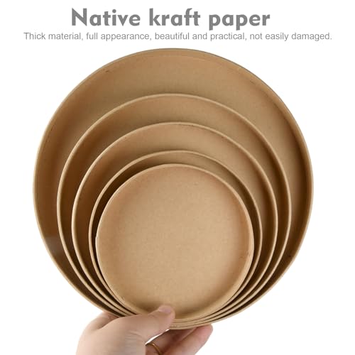 Cadeaudoos, Ronde Set van 5, Cadeaudoos met deksel, Ronde Cadeaudoos, Kartonnen Dozen, Kraft Papier voor Verjaardag, Bruiloft 3