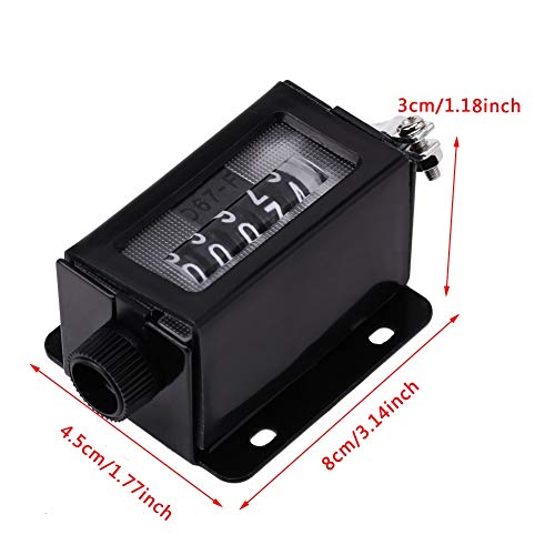 5 Digital mechanische teller mechanische teller met arm klikker teller rotary knop resetable handmatige teller zwart met voorjaar 0-99999 5
