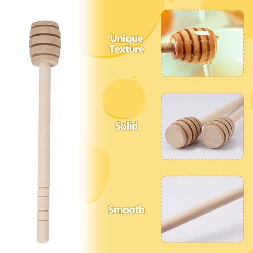 4 st Houten honingstuiver 15cm, houten honinglepel, houten honinglepel, honingstuiver Honinglift voor het verzamelen van dikke vloeistoffen zoals honing, siroop, gecondenseerde melk, jam etc. 3