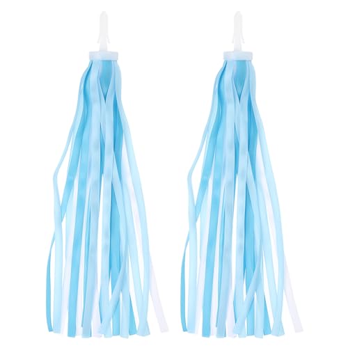 Bike Streamers, Kleurrijke Scooter Handlebar Tassels Handles Libbon Accessoires Decoraties voor meisjes fiets driewielers, blauw wit
