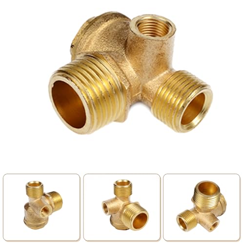 Controleer Valve Compressor Check Valve 3 Way Air Compressor Valve voor Direct Air Compressor (Male, 1/2" x3/8" x1/8") 4