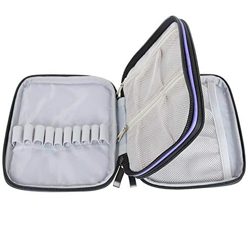 Gehaakte haakpotlood kast organizer breinaalden opbergzak rits draagtas met dubbele laag zakken, voor het dragen van breinaalden en andere accessoires, tot 20cm, paars, paars