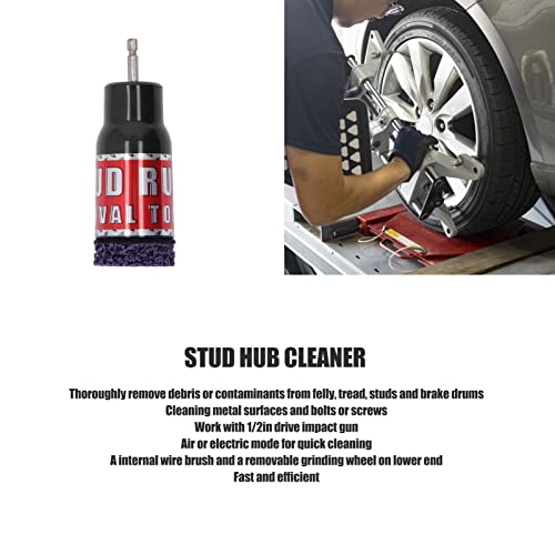 Wheel Stud Cleaning Tool, Wheel Stud Wheel Cleaner, Ondersteunt lucht of elektrische modus Stud Removal Tool voor 1/2 Impact Wrench of, Auto Accessory Misc