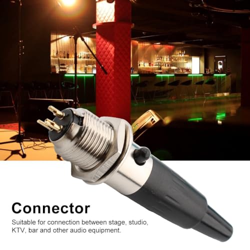 Verpakking van 2 mini 3-pins XLR-connectoren, stekkers en stopcontacten, microfoonkabelplug, microfoon audioaansluiting, soldeeraansluiting, XLR-doorstroomaansluiting 5