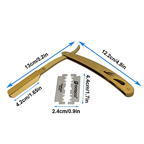 Professionele heren eermes met rechthoekige scheermes gemaakt van 100% roestvrij staal, vintage scheermes, 10 premium kwaliteit vervangende messen 4