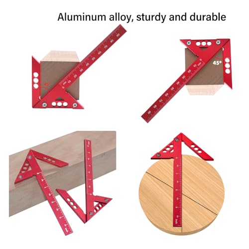 Centerline depreciator voor houtbewerking 45 graden hoekmarkering Metaal Midden Finder Aluminium Legering Midden Finder voor Houtbewerkingsmetingen 3