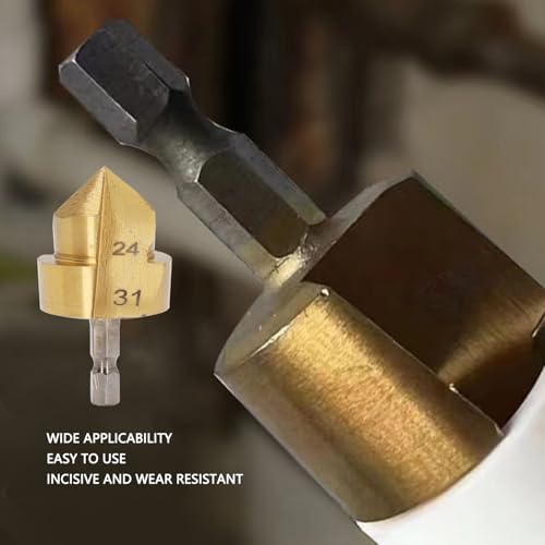 Boormachine voor professionele deburr-verzonken boor, boormachine voor het ontbramen van aanrecht, 32 cm met hexschank voor hout, bladdiameter 24-31 mm, gereedschap voor het afknippen van gaten