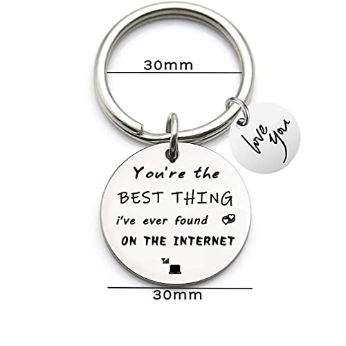 Leuke cadeaus sleutelhanger voor vriend vriendin echtgenoot vrouw vrouw tiener jongens meisjes online vergadering verjaardag verjaardag verjaardag cadeau, zilver, M, siliver
