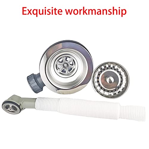 304 roestvrijstalen keuken gootsteen afvoerbak type theezeef met overloop, diameter 110mm 11⁄2" top 3