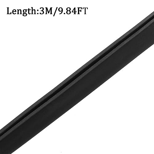 Rand Trim U-zegel, zwart PVC U-Seal Kanaal Rand beschermfolie past 1-2mm Rand 3Meter/9.84Ft Lengte, U-Shape Rubber Duct 3