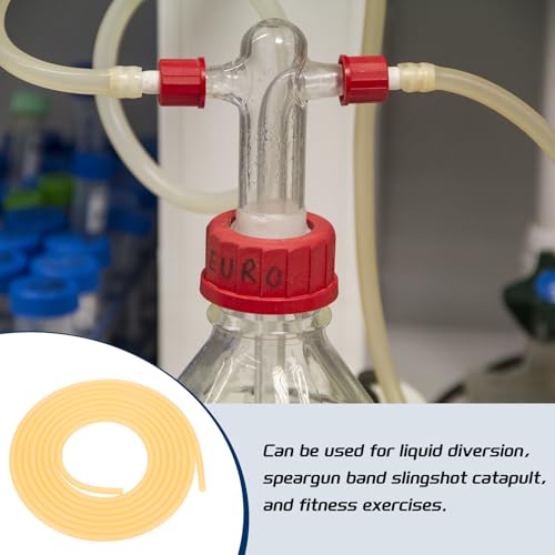 10ft Natural Latex Rubber Tube, 3/16" (4mm) ID x 1/4" (6mm) OD Sling Shot Rubber Tube Tube met slangklemmen voor oefening, Stretching, Laboratorium, Home Slang Tube 4