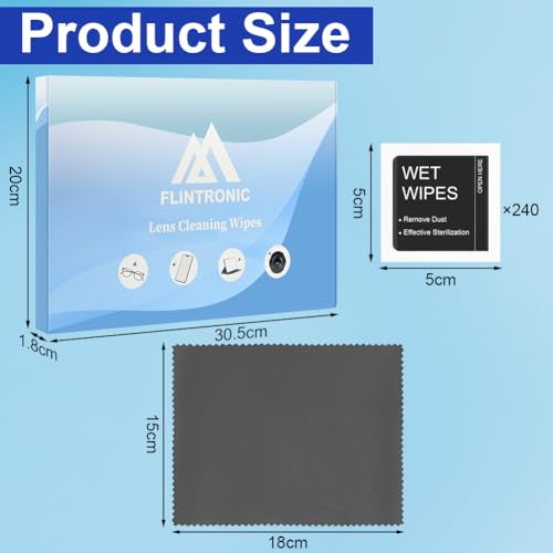 240 Schoonmaakkleding 5 x 5 cm Schoonmaakkleding Set 1 x Glazen Schoonmaakkleding voor lenzen, filters, lenzen en LCD displays