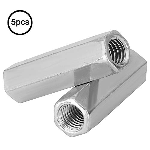 5 st M10 Nut Lange Rod Koolstof Staal Koppeling Hexagonale Noten Zeshoekige Noten Noten Noten Noten Schroef bevestigingsmiddelen (M10*50) 3