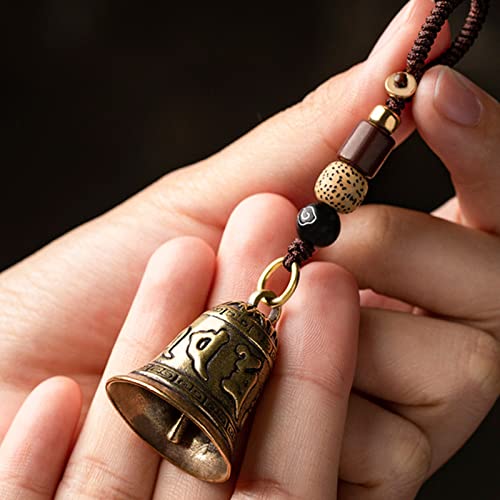 Hanging Bell, Feng Shui Bell, Metal Antiek Style Bell Decor, Exquise Carving Decoratieve Bell Lucky Bell voor Bag Keychain Rugzak 3