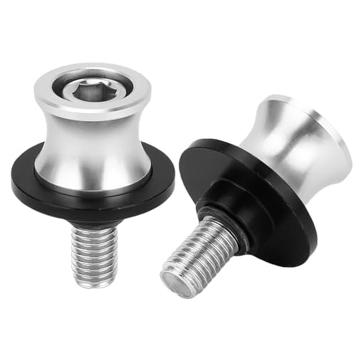 10mm motor CNC Achterstand Swing Arm Spool Sliders, Hard geanodiseerde CNC Swing Arm Spool Stand Swingarm Spools 1 Pair(Silver)