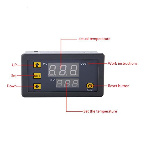 Digitale thermostaat, W3230 DC 12V 24V 220V LED digitale temperatuurregelaar Thermostaatschakelaar Sensormeter (12V)